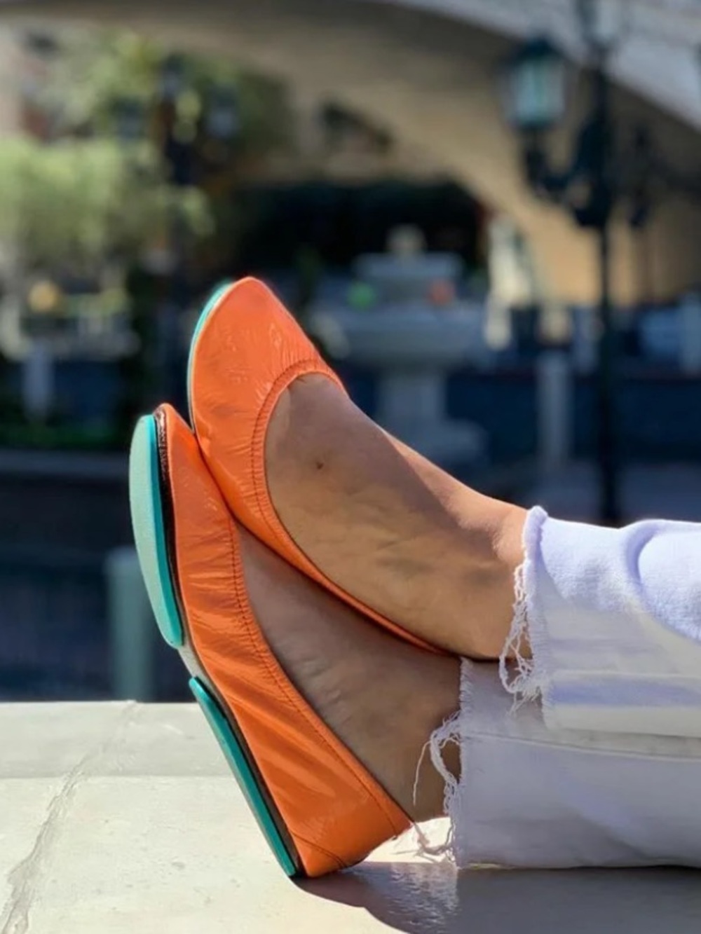 Tieks By Gavrieli Vibrant Orange Patent Foldable Ballet Flats Women’s Size 7